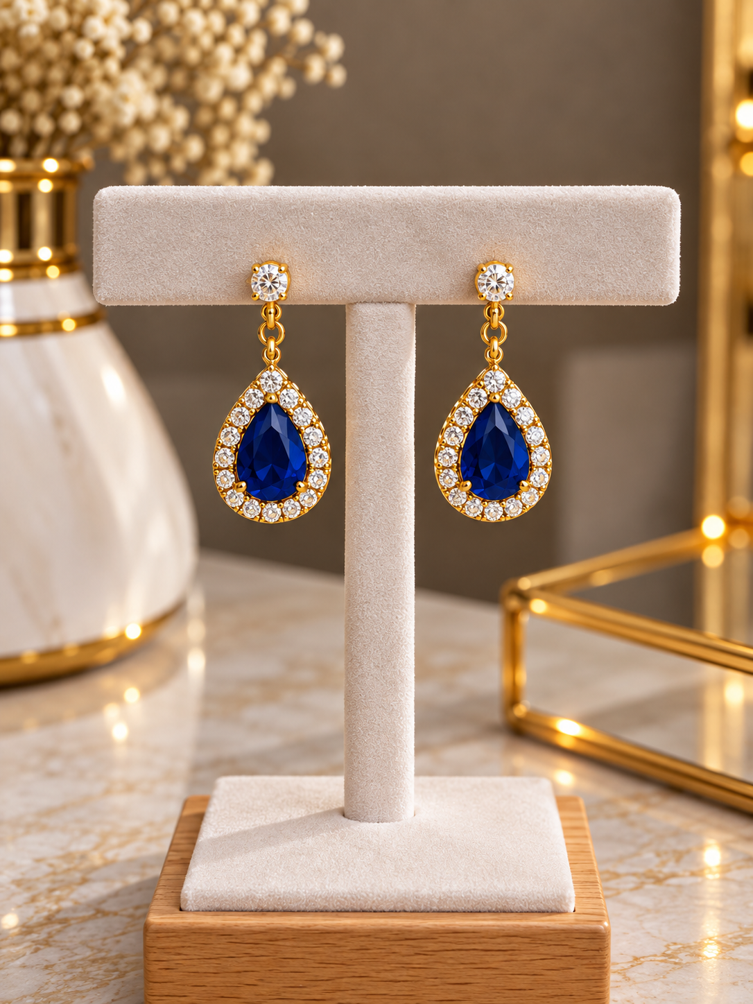 Boucle d’oreille bleu