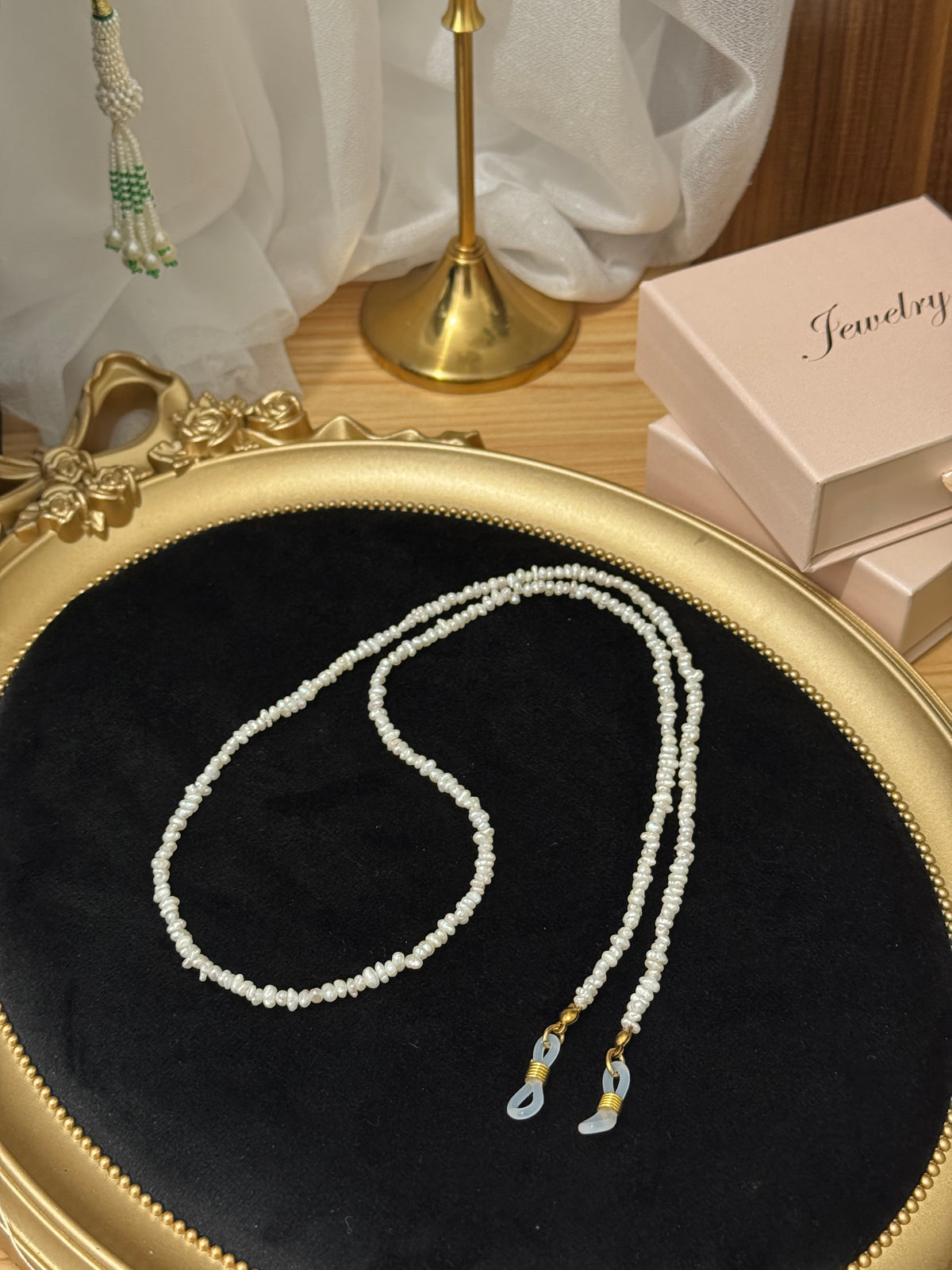 Chaîne de lunettes en Perles Naturelles