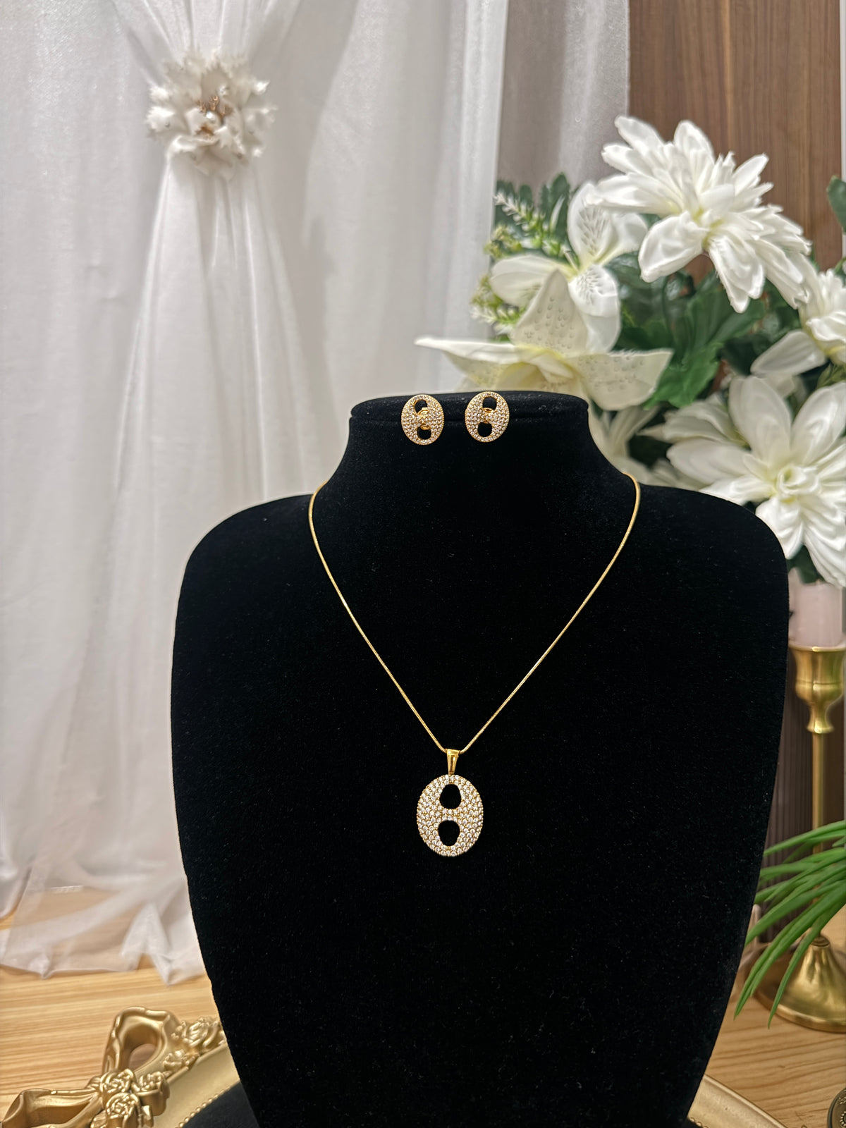 Parure Grain de Café – Effet Or ✨