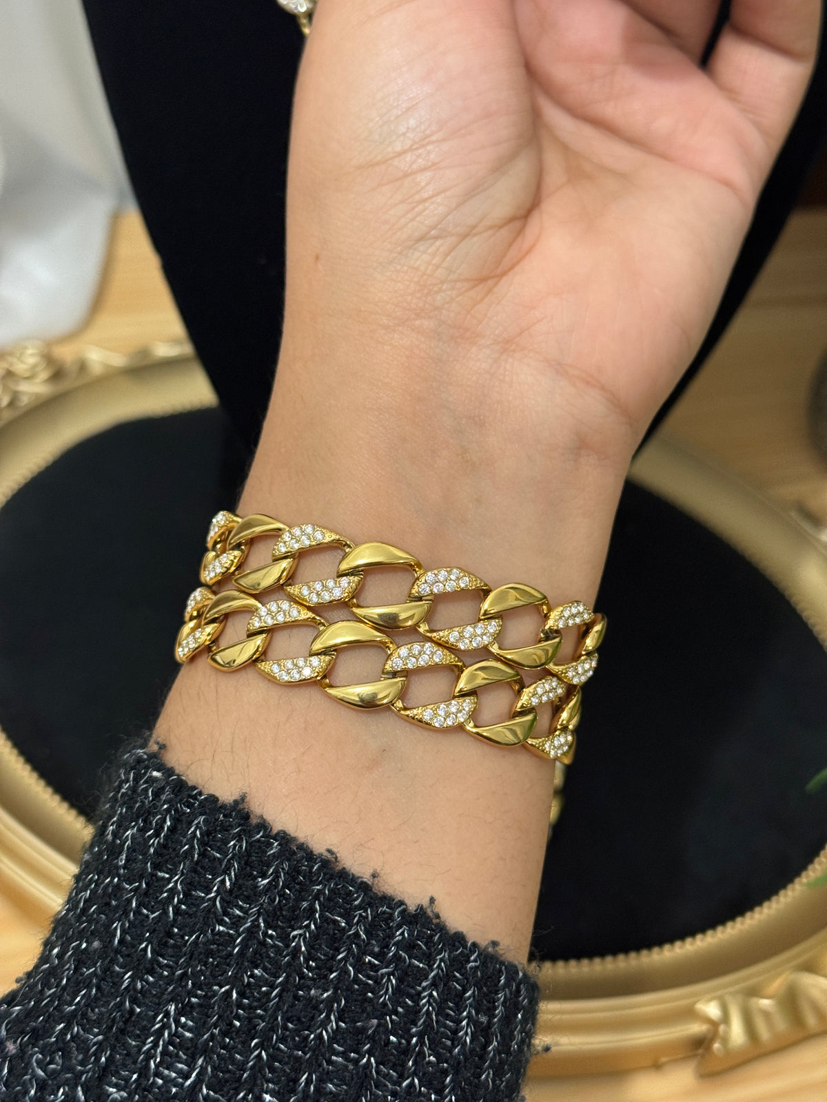 Ensemble Éclat Royal – Collier & Bracelet en acier inoxydable