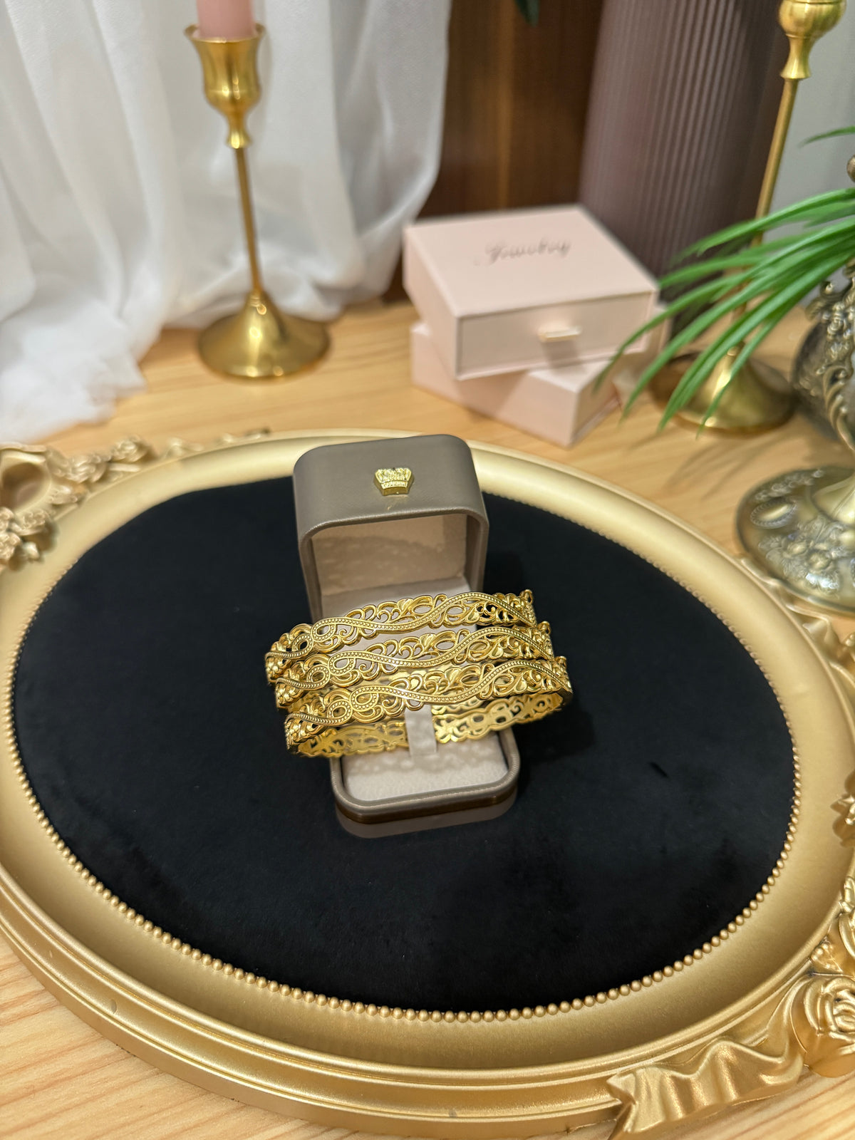 Bracelet Arabesque Oriental – Effet Or ✨