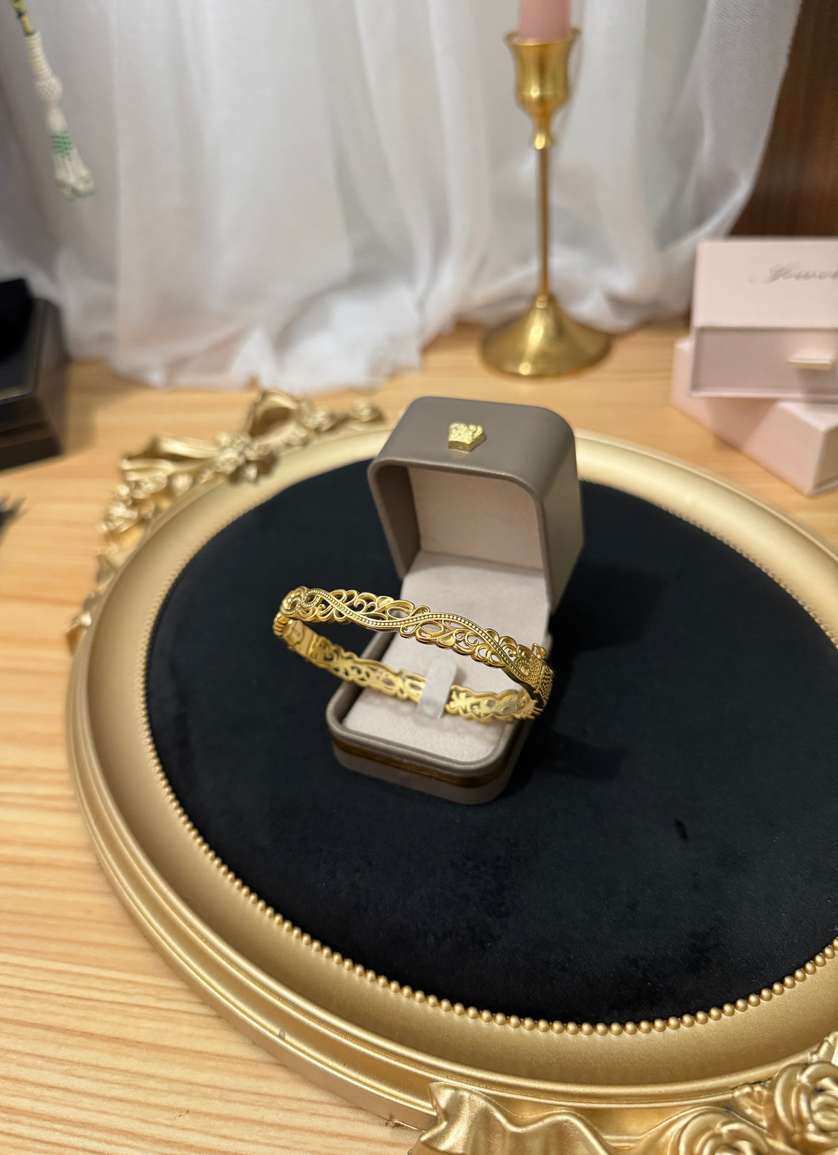 Bracelet Arabesque Oriental – Effet Or ✨