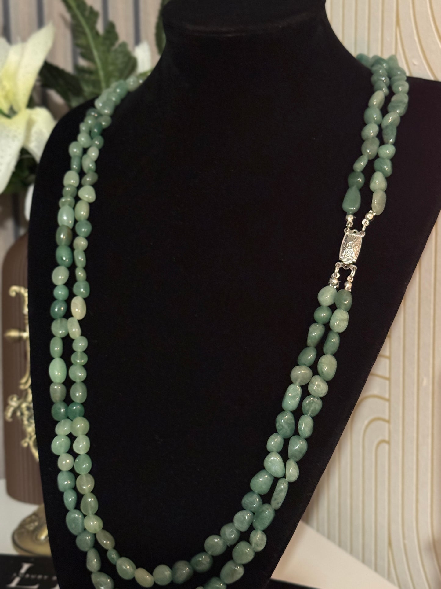 Sautoir  Luxe Double Rang en Aventurine