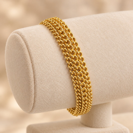 Bracelet Hsira model or en acier inoxydable