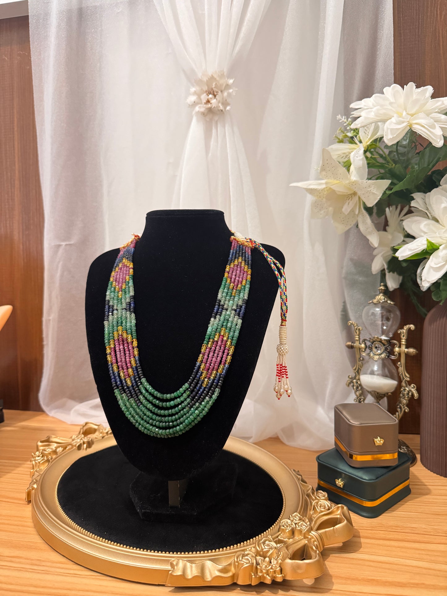 Collier Maharani – Émeraude, Saphir, Rubis & Citrine