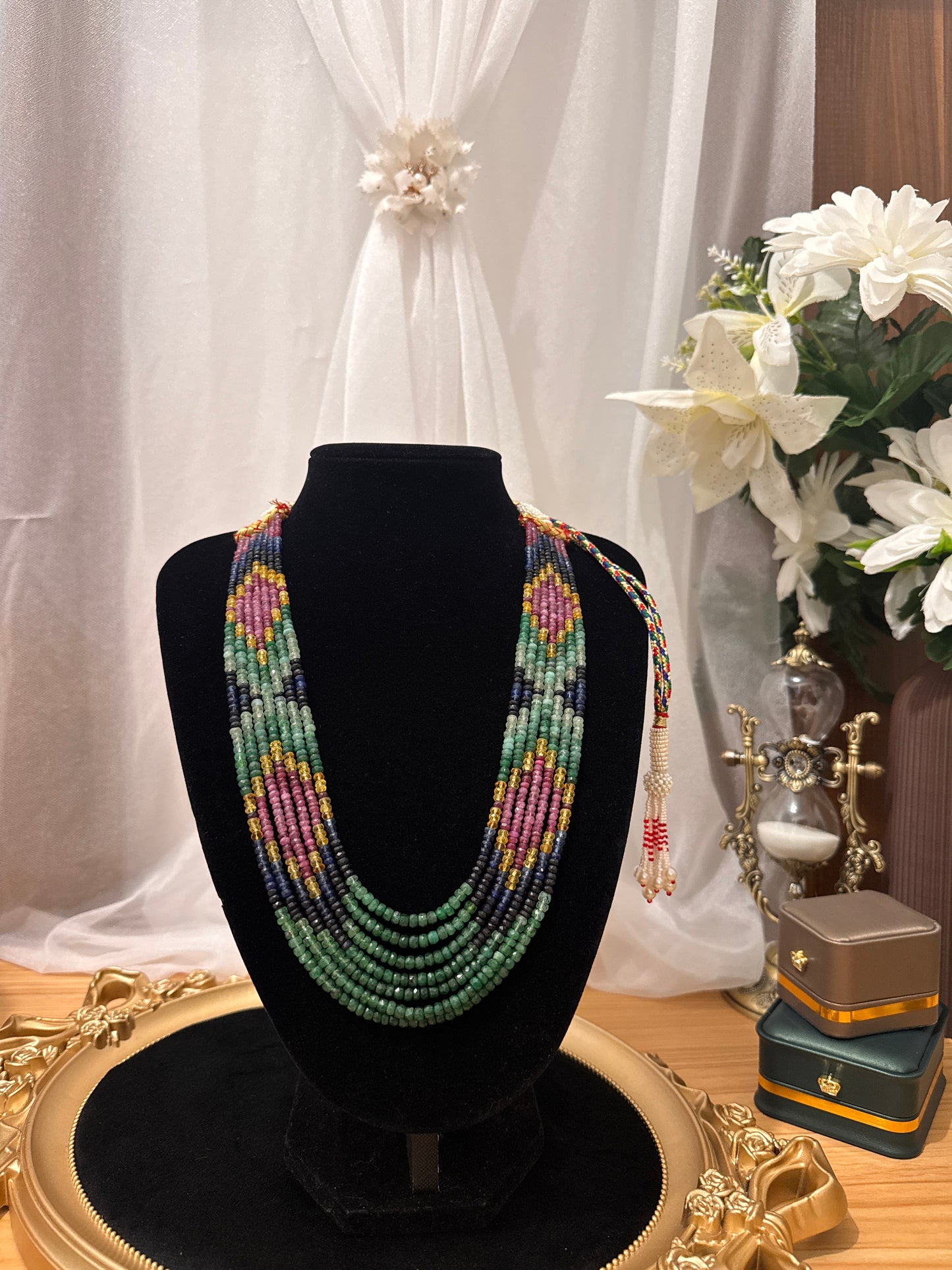 Collier Maharani – Émeraude, Saphir, Rubis & Citrine