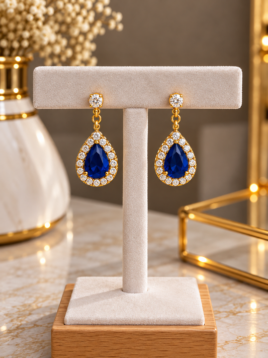 Boucle d’oreille bleu