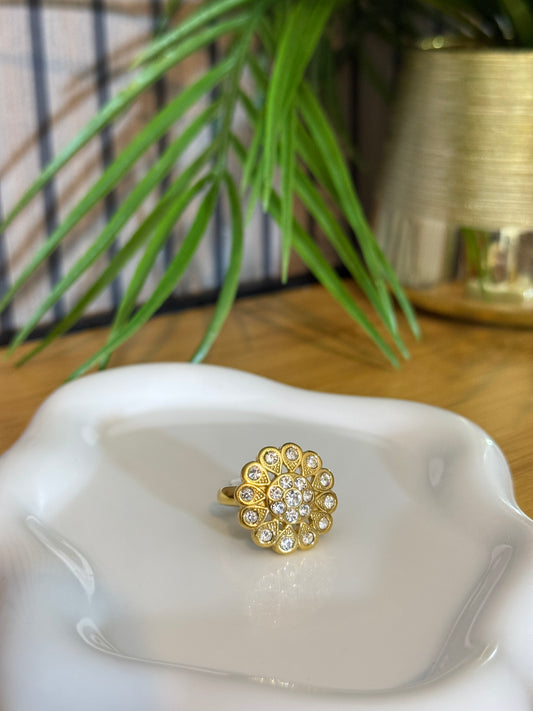 Bague fleurs diamants