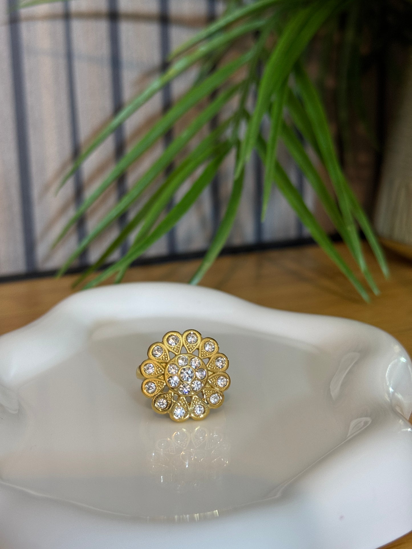Bague fleurs diamants