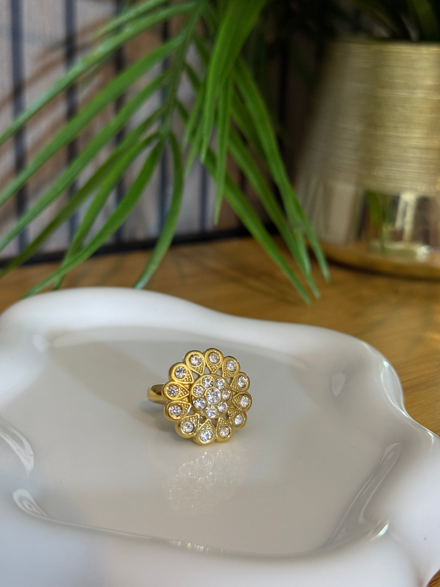 Bague fleurs diamants