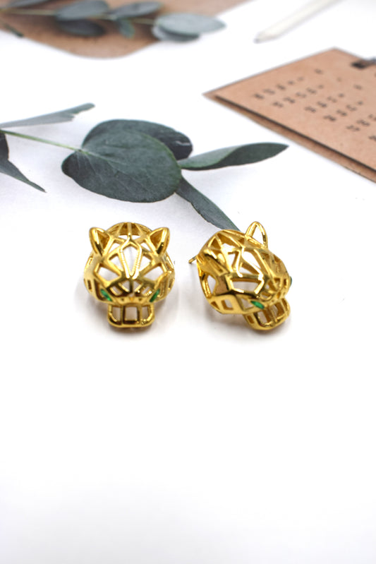 Boucle d'oreilles jaguar d'or