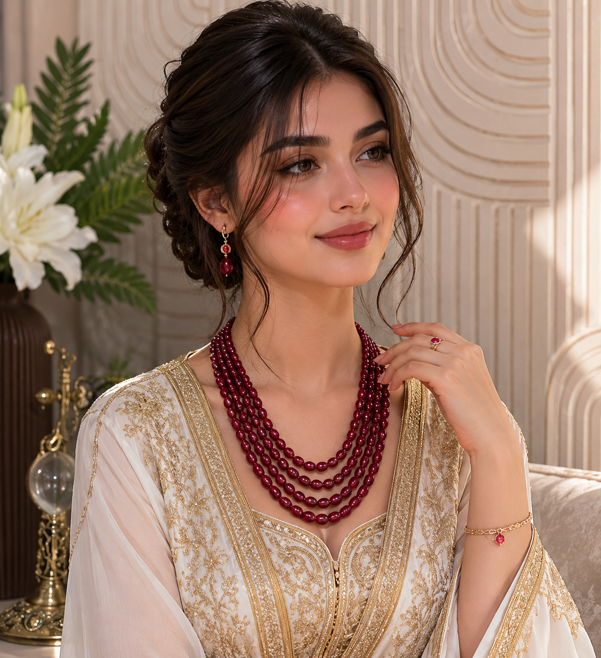 Collier Élégance Rubis