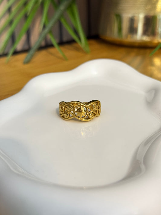 Bague coq d’or