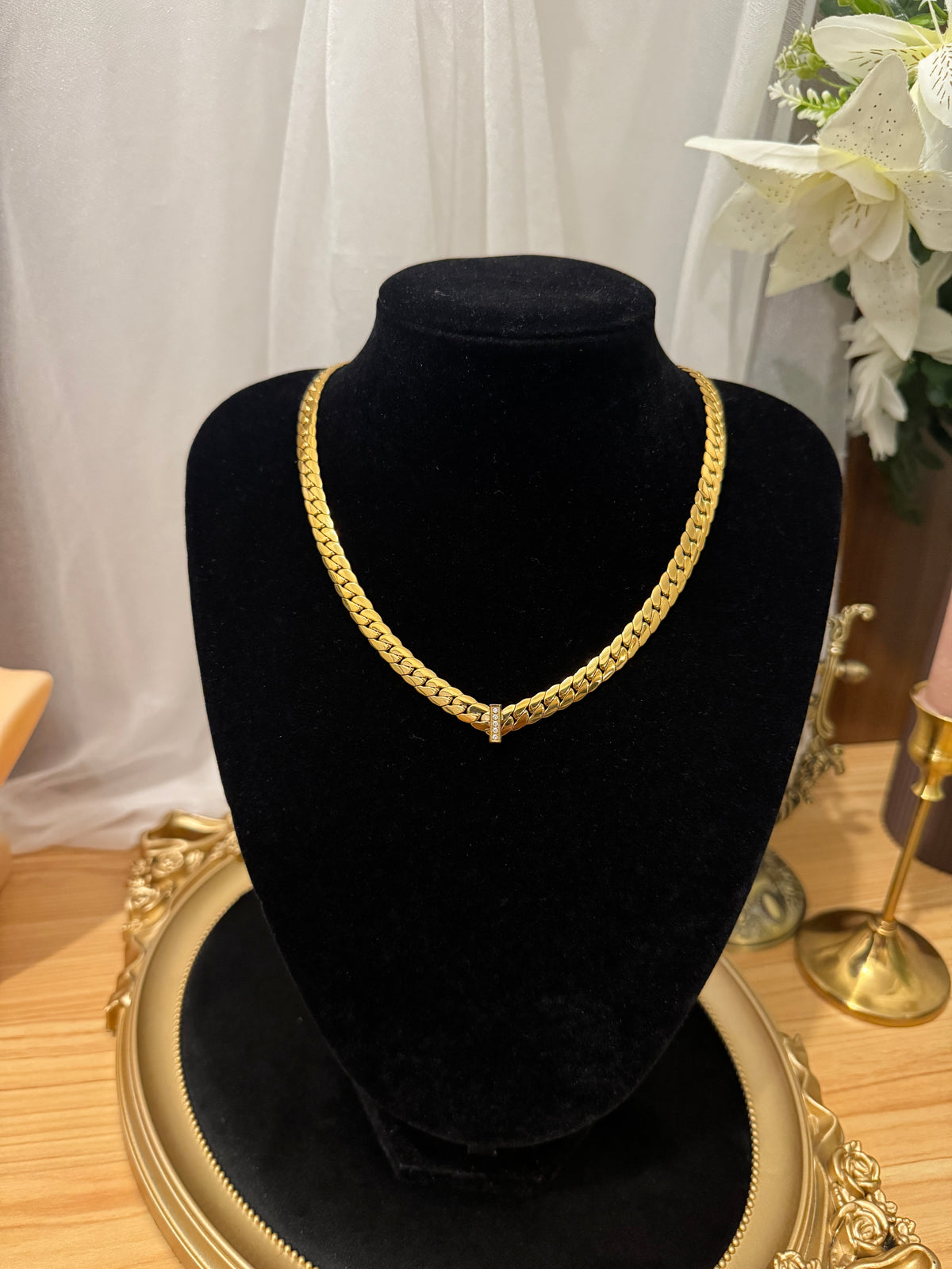 Collier Maille Dorée – Acier Inoxydable