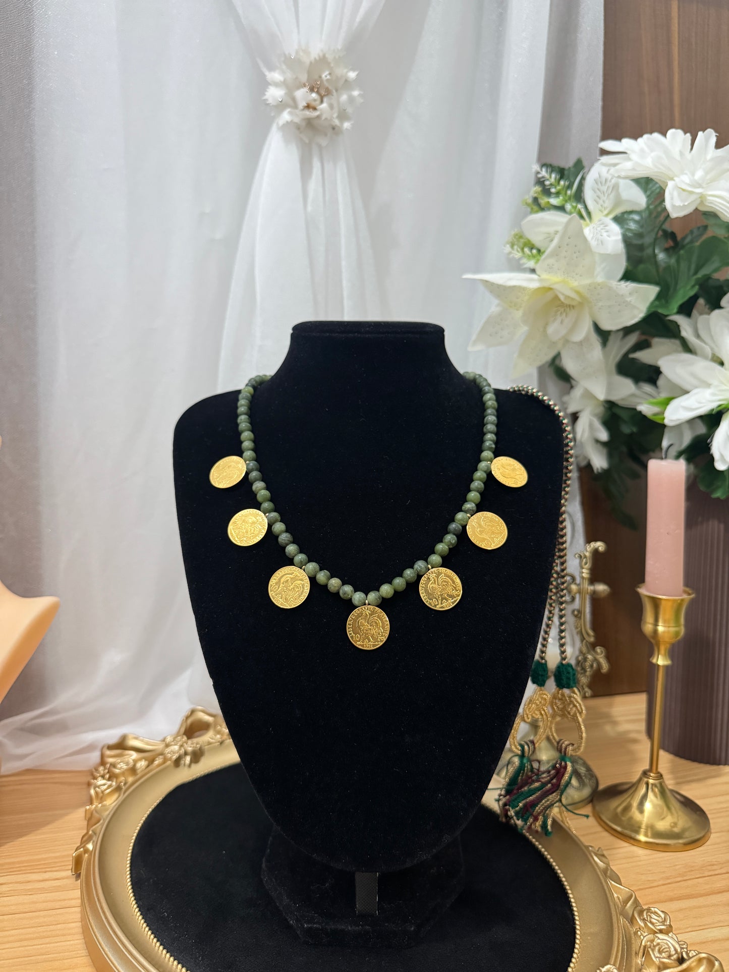Collier Jade du Sud & Pièces Louise