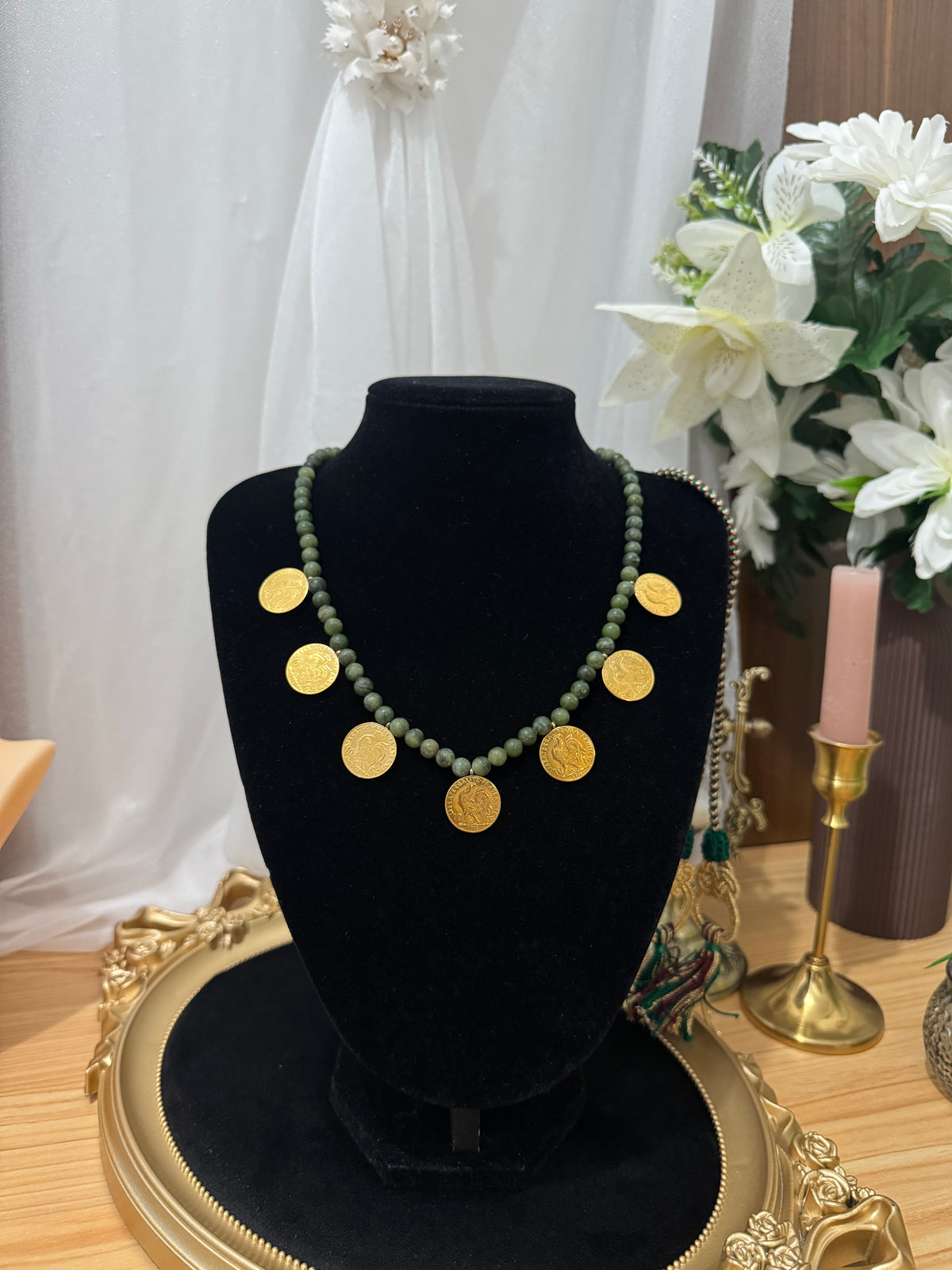 Collier Jade du Sud & Pièces Louise
