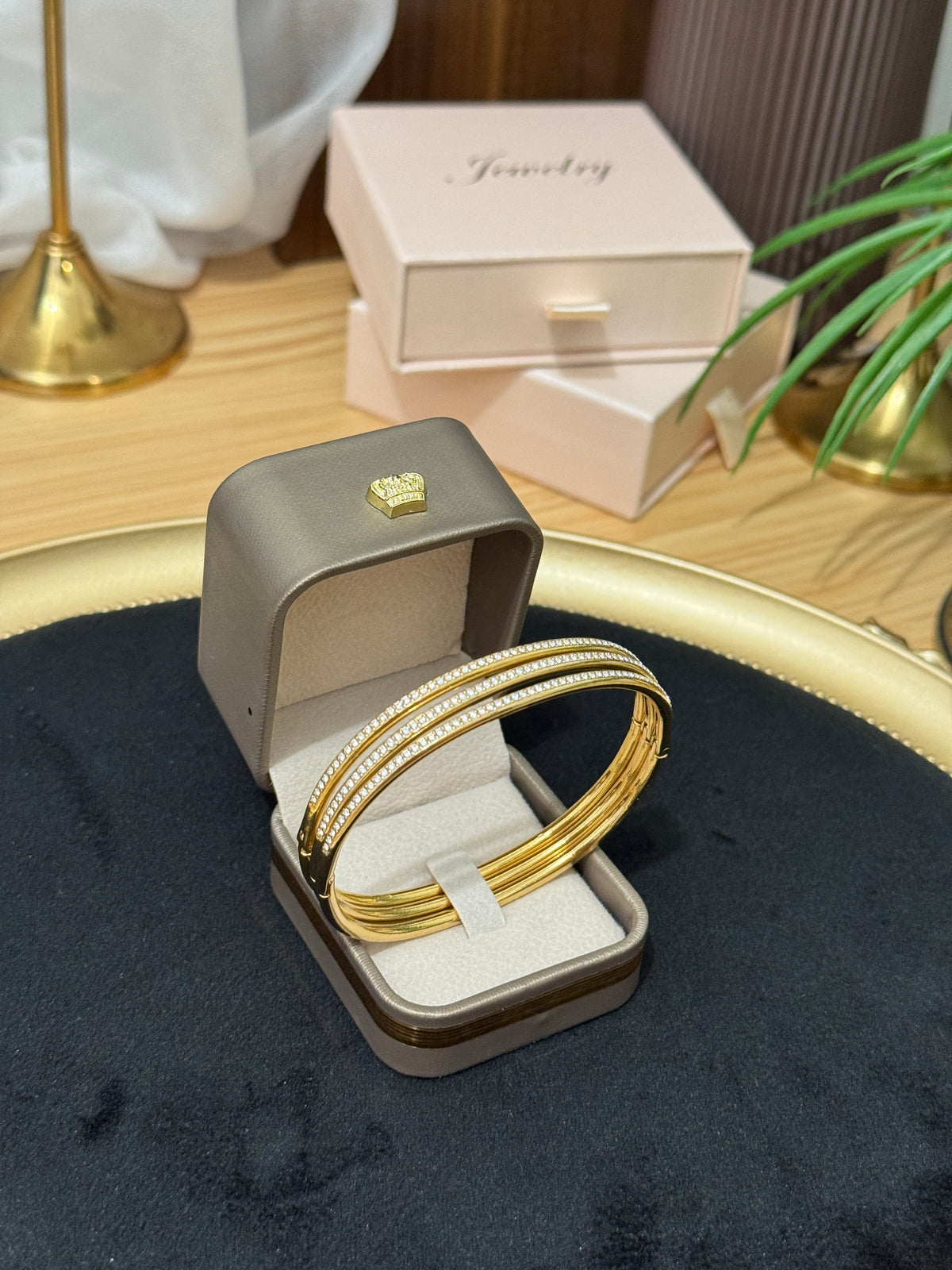Trio de Bracelets Éclat – Effet Or