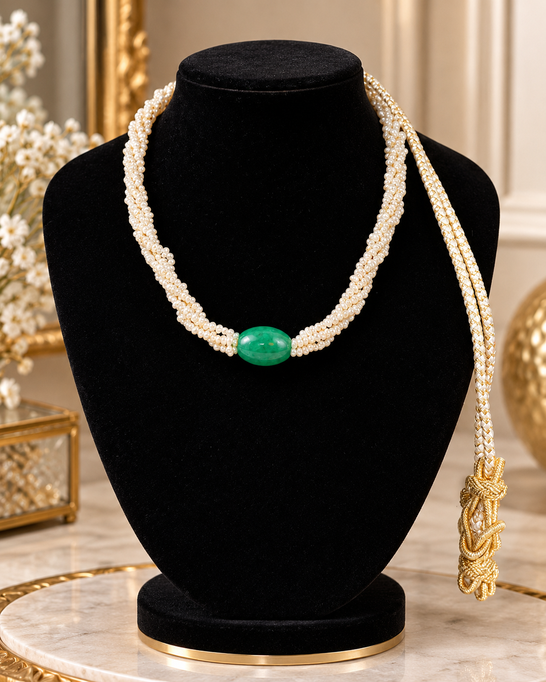 Collier Joaillerie Traditionnelle – Perles Naturelles & Aventurine